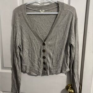 Garage button down cardigan in grey, size extra small